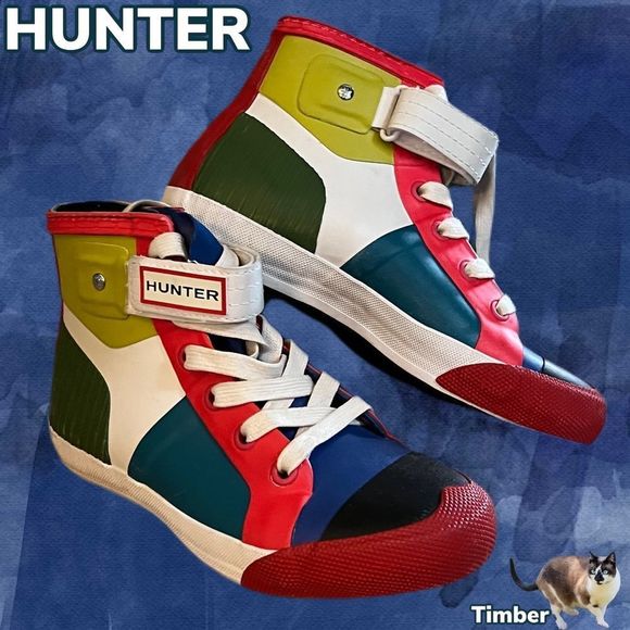 HUNTER | Hi-Top | Lined | Waterproof |Lace Up & Velcro Colorblock Sneakers - Picture 2 of 15